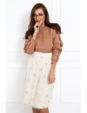 Skirt with golden stars, light beige 0318 - Online store - Boutique